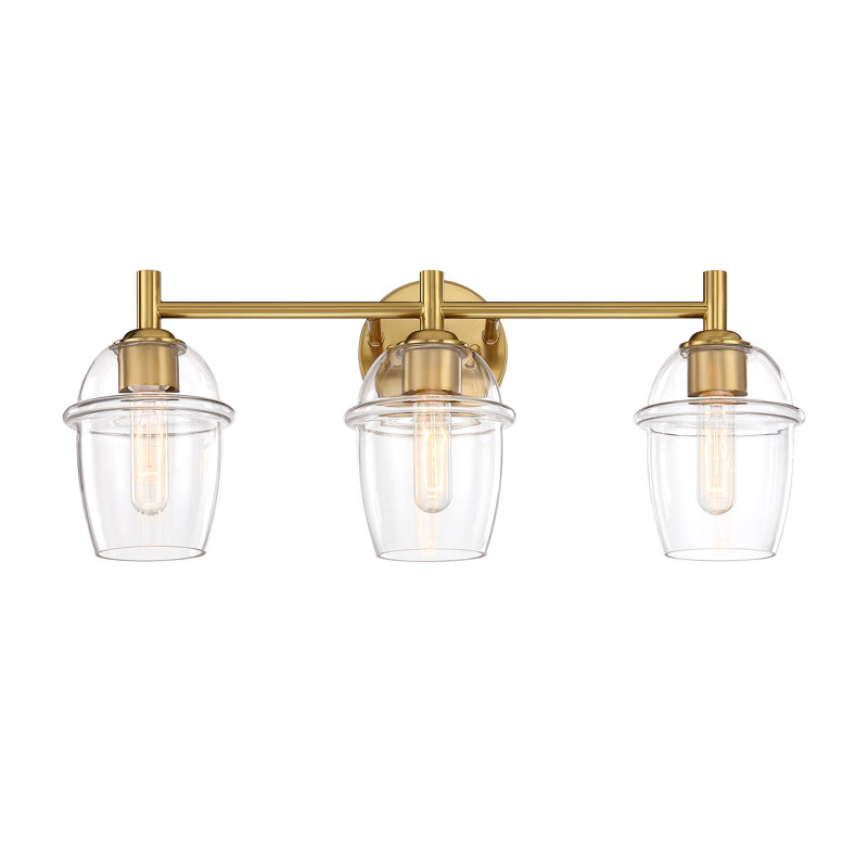 Éclairage pour meuble-lavabo à intensité variable Lecy, Or brossé, 24 po de largeur, 3 lumières