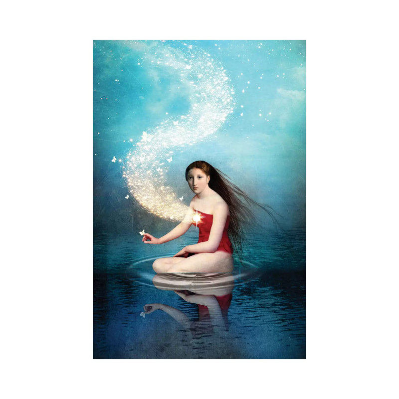 «Shining Light II» par Catrin Welz-Stein - impression d'art graphique, H 18 po x l 12 po x 1,5 po, Toile tendue, Pas de tapis