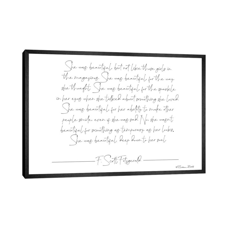 She Was Beautiful by Susan Ball - Print on Canvas, 101.6 cm H x 66.04 cm W, Black Framed