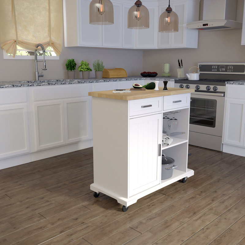 Îlot de cuisine roulant avec rangement