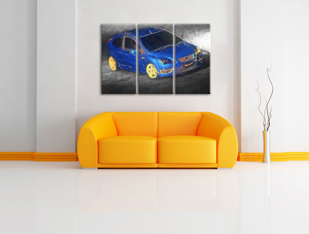 3-tlg. Leinwandbilder-Set „Sportlicher Focus ST“, Kunstdruck