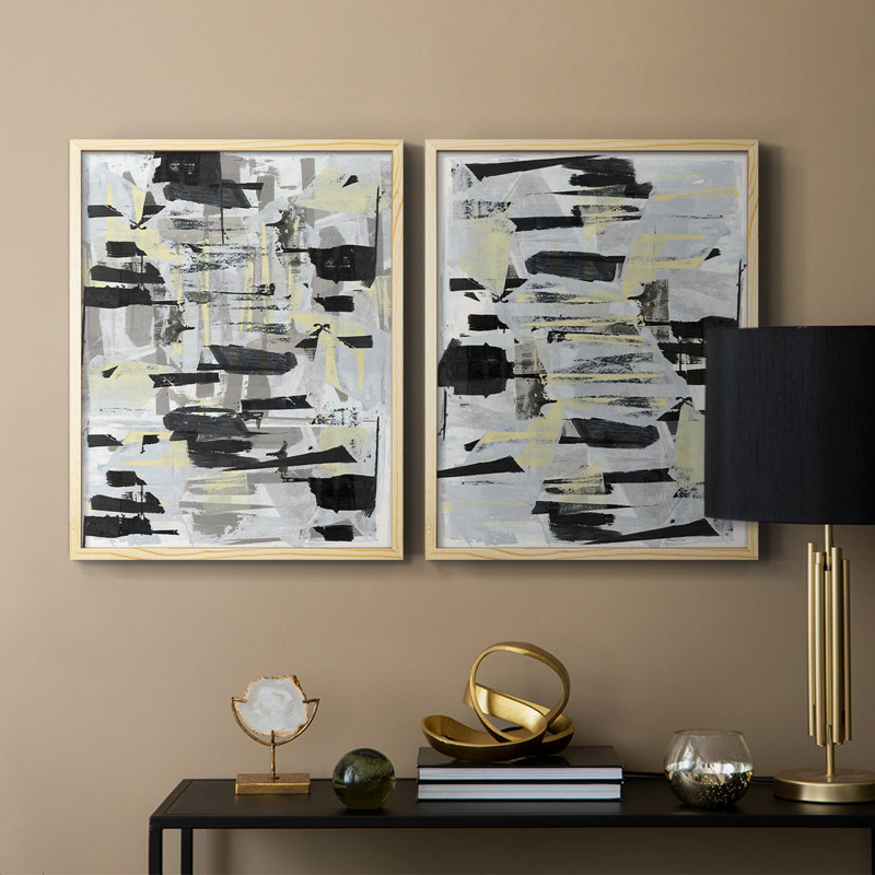 «Tiles & Texture Abstract Angles III», reproduction encadrée de qualité supérieure - prête à être accrochée - aucun clou requis - aucun clou requis