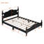 Lit plateforme en bois de style rétro avec support en lattes de bois, aucun sommier requis, assemblage facile-130805800-130805798