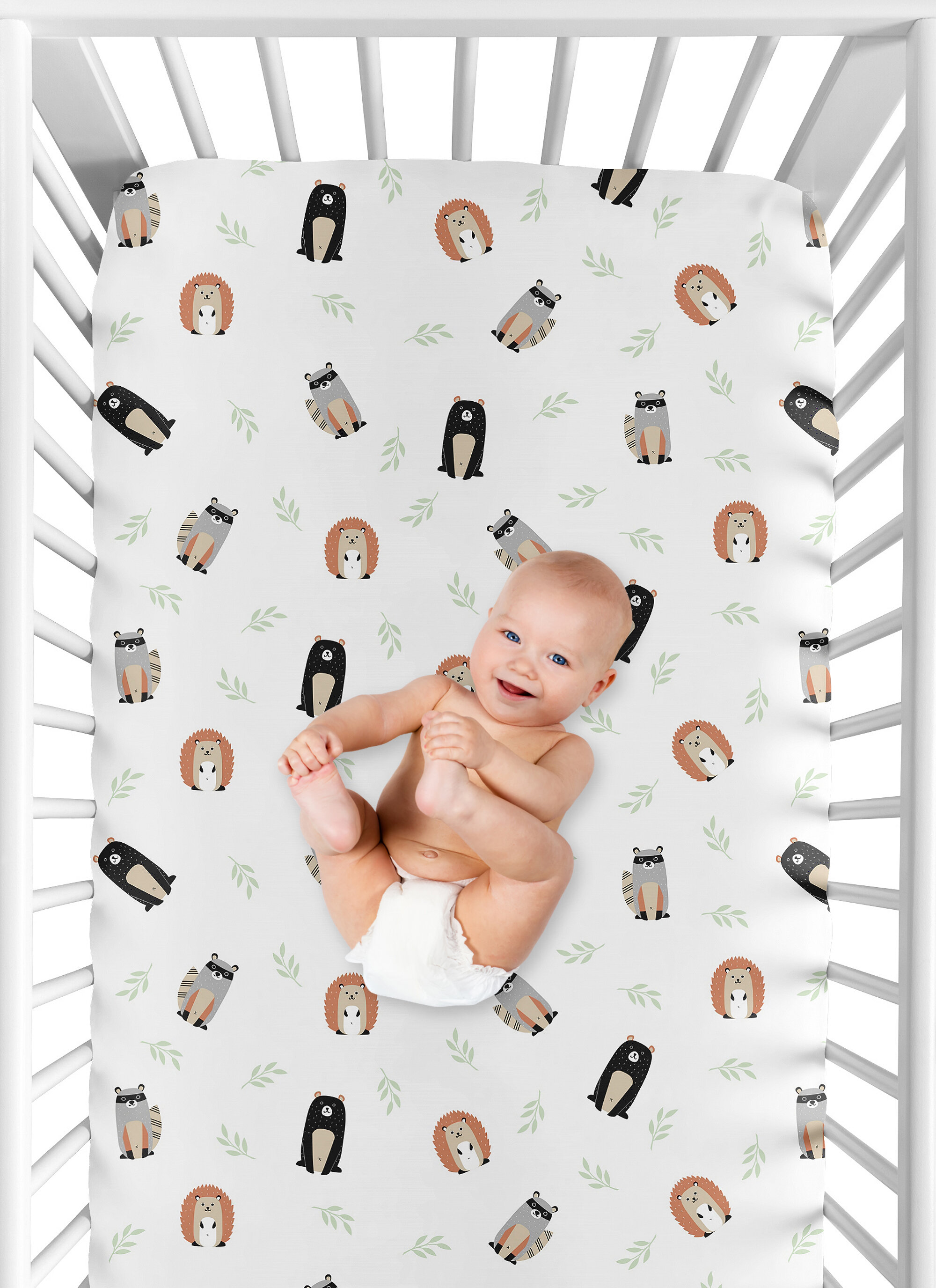 Sweet Jojo Designs The Woodland Pals Fitted Crib Sheet & Reviews | Wayfair