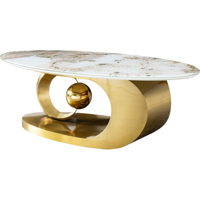 Polished Gold 201 Stainless Steel Coffee Table