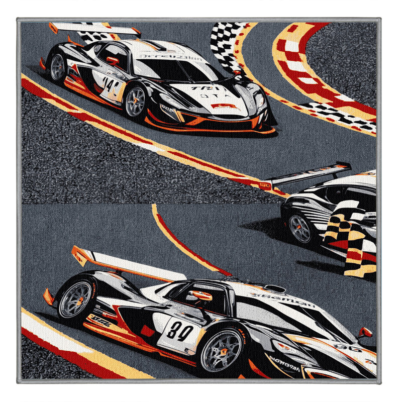 Tapis lavable Endurance Racing Sports, Carré 3 pi