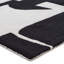 Tapis noir / crème abstrait fait à la main (8 pi x 10 pi)-1032179247