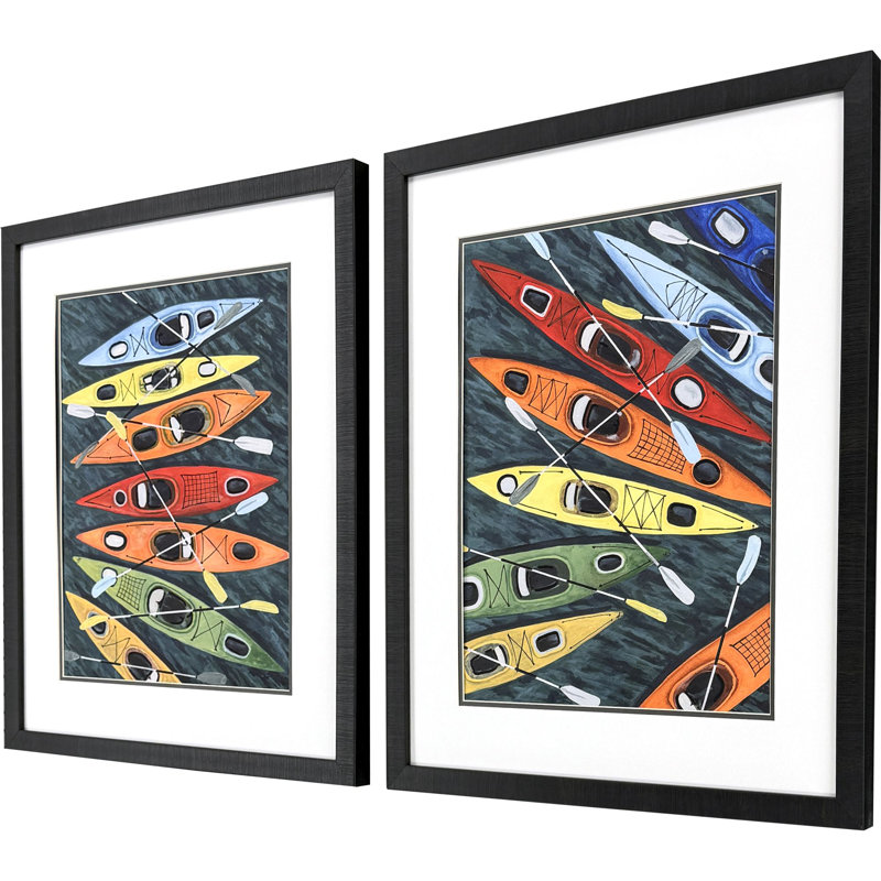 Colorful Kayaks S/2 Print by Willett Propac Images