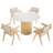 Carmela Round Marble Top Solid Wood Base Dining Table