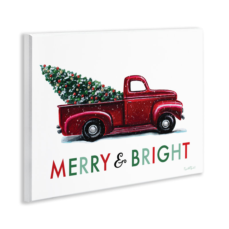 Art mural en toile Merry Bright Christmas par Elizabeth Tyndall