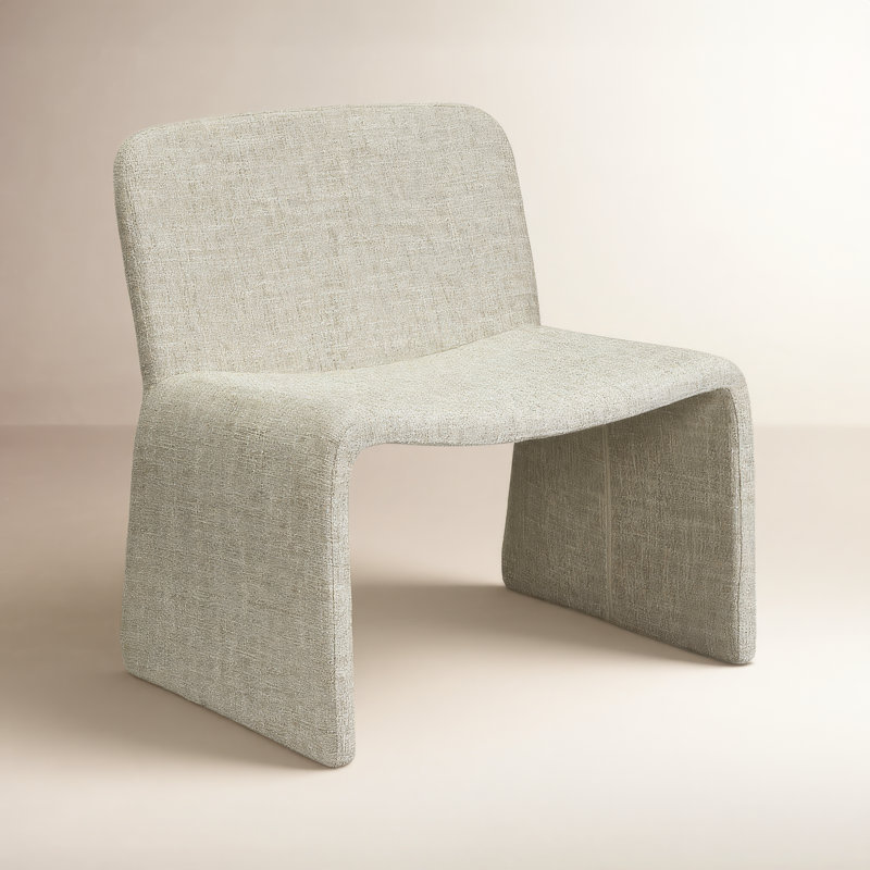 Ella Slipper Chair, Heather Beige Basketweave