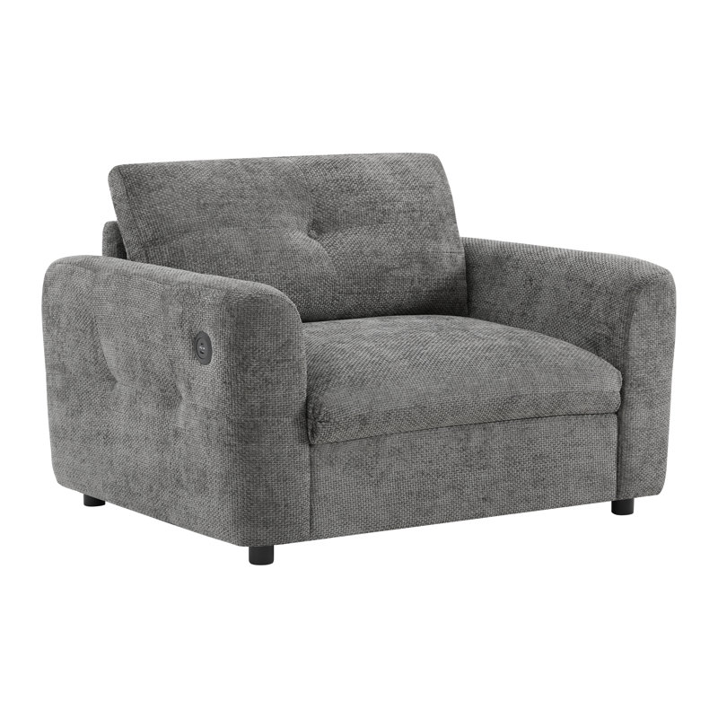 Canapé-fauteuil en chenille de 42 po de large Talvi, Gris