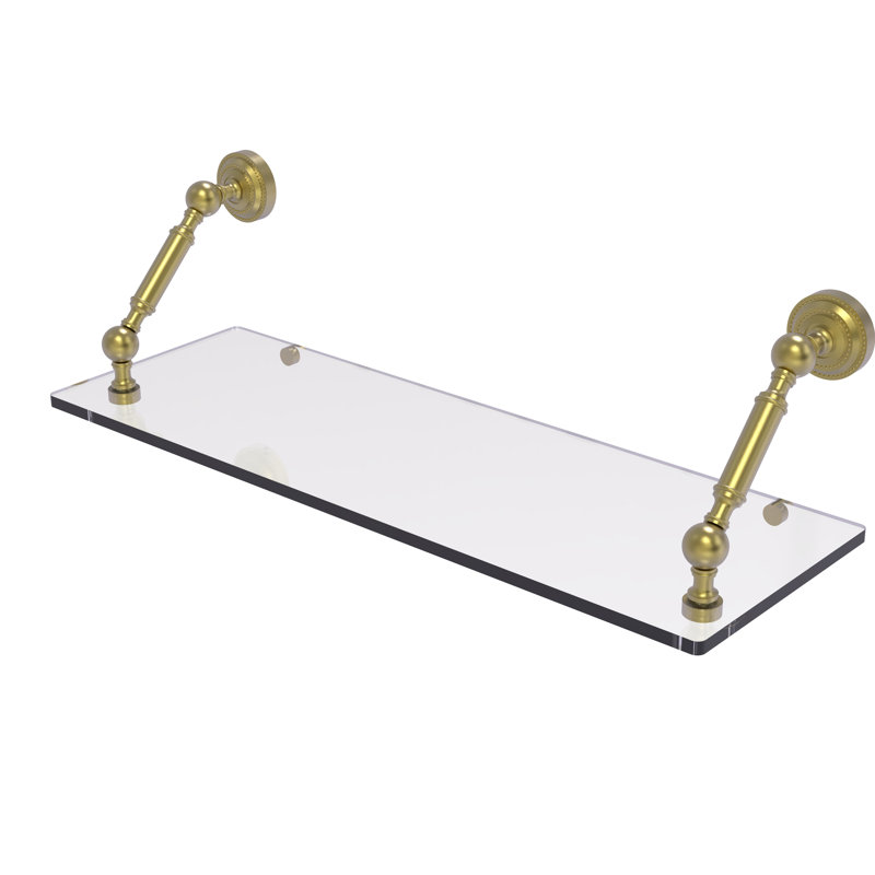Marchmont Bracket Shelf, Satin Brass, 7.3" H x 24" W x 8" D