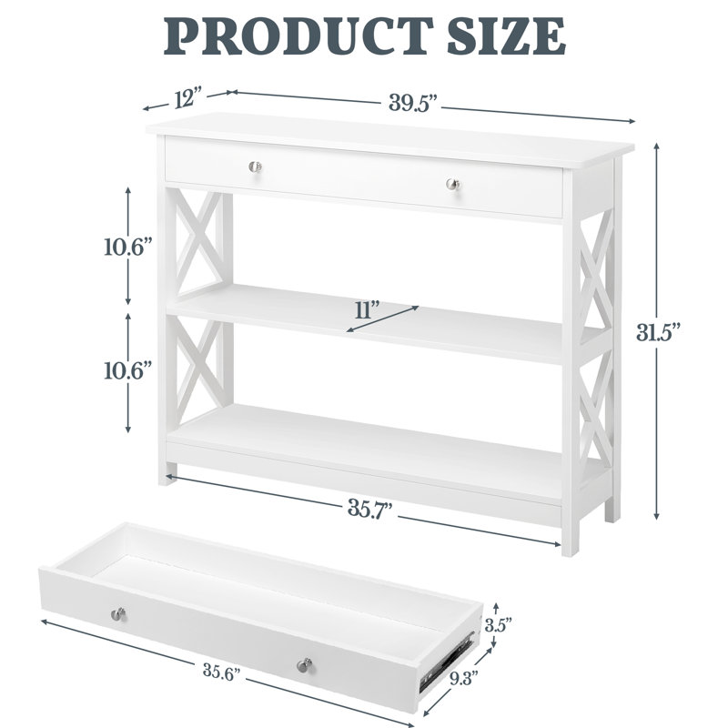 Badrig Console Table, White