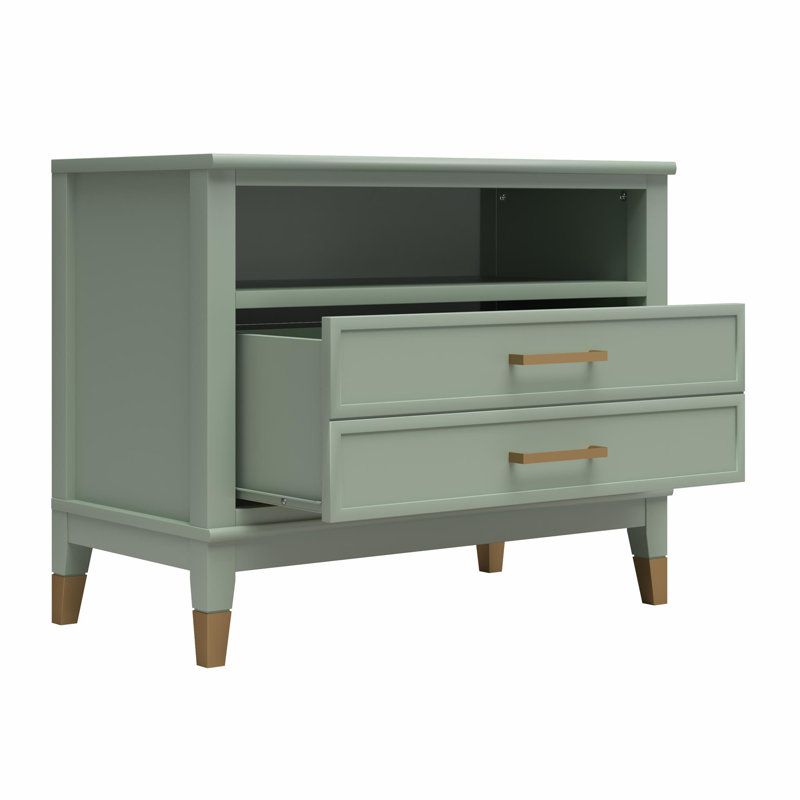 Wespi 1 Drawer Bedside Table, Green