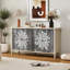 Buffet moderne à 4 portes avec tablettes réglables pour un rangement polyvalent dans les espaces de vie, de salle à manger et de cuisine