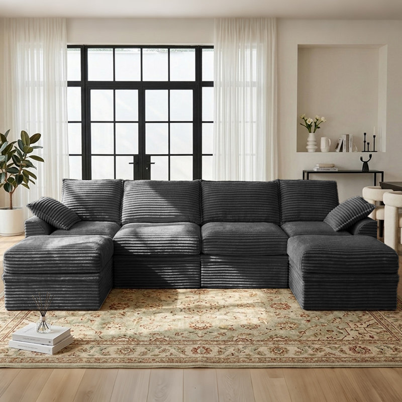 Canapé modulaire Boneless 142 po Cloud, Gris