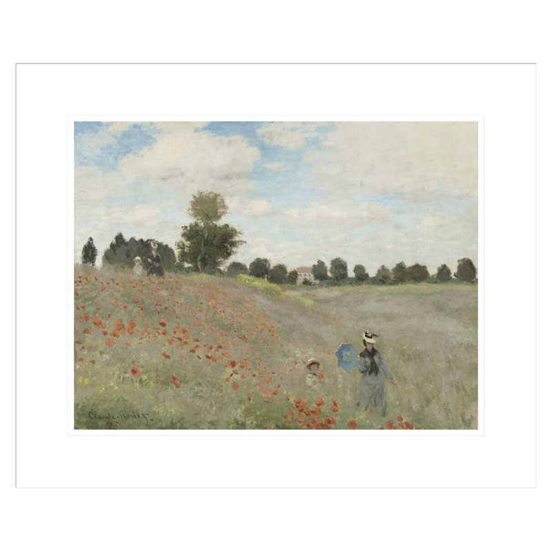 «Poppy Field» par Claude Monet, impression giclée sur cadre, H 17,75 po x l 21,49 po