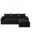 Luxurious Corduroy Sofa with Double Cushion and Neck Pillow Support No Installation Required-1826360237