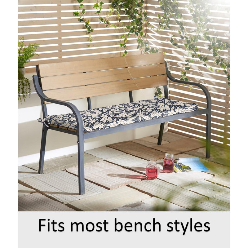 Blossom Bench Pad, Blue Floral