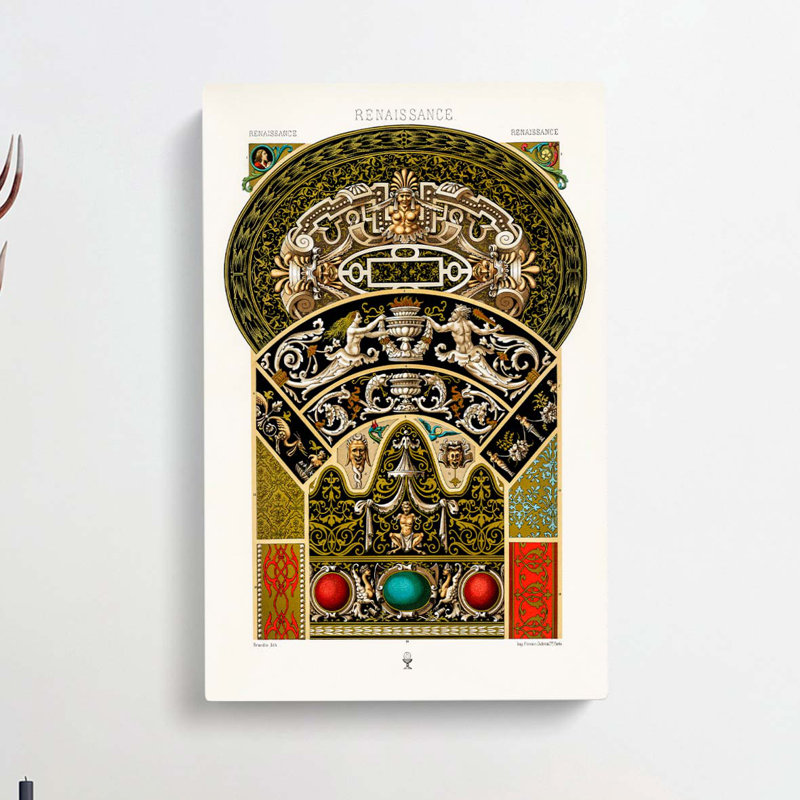 A Striking Renaissance Pattern by Albert Racinet - Wrapped Canvas, 76cm H x 50cm W x 3cm D