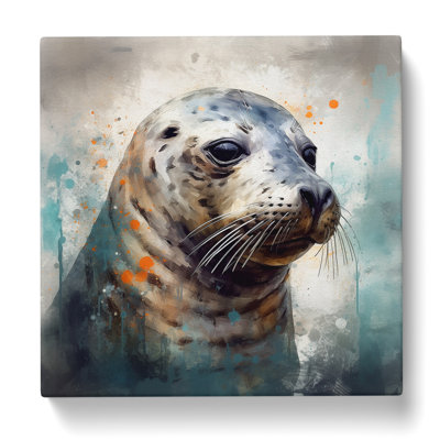 Seal Abstract Art - Wrapped Canvas