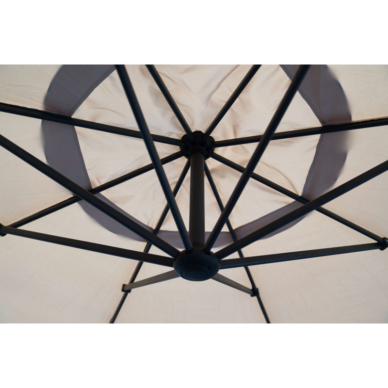 Parasol en porte-à-faux octogonal Kimolos, Beige, H 108 po x l 144 po x P 144 po