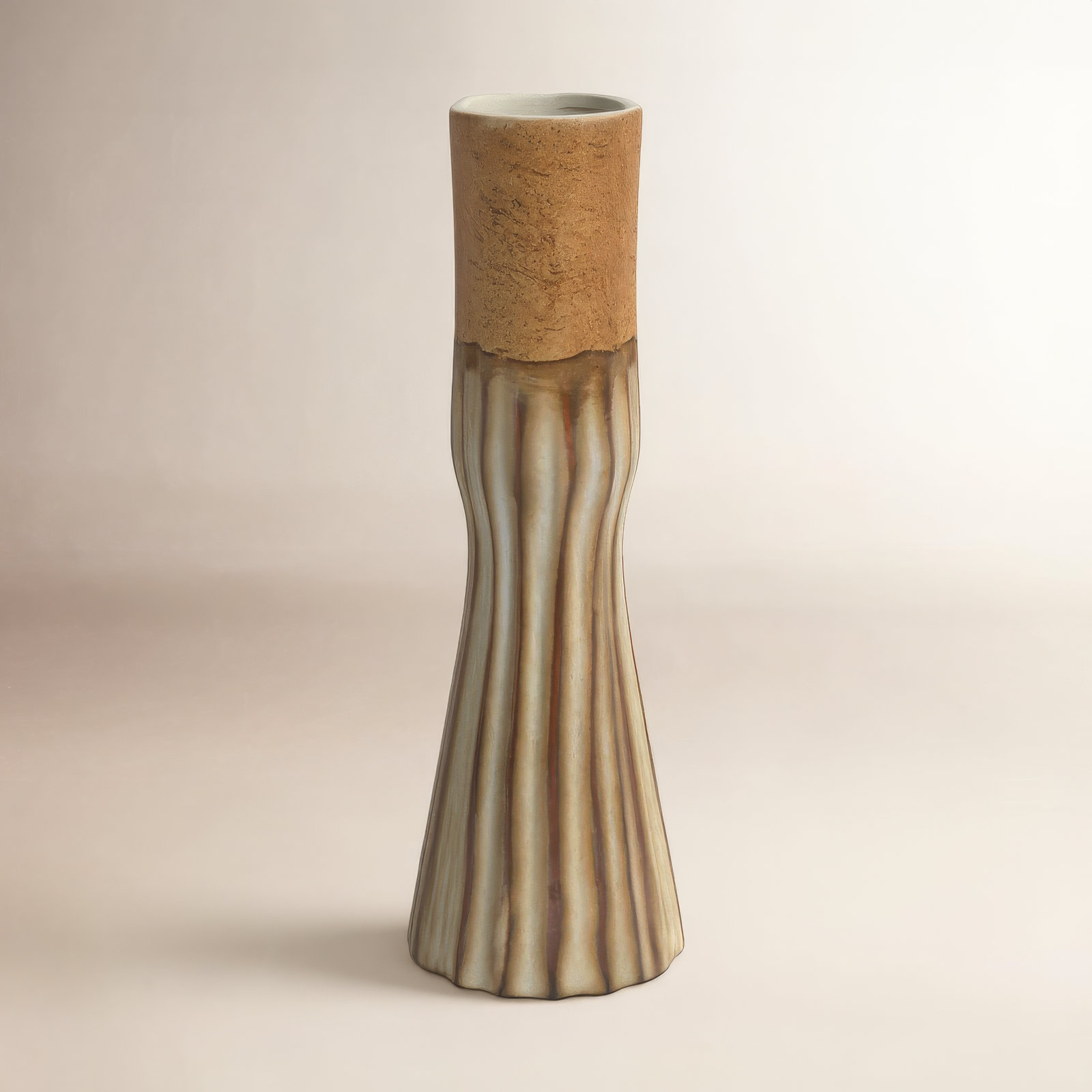 Whitehaven Ceramic Candlestick Holder, Brown