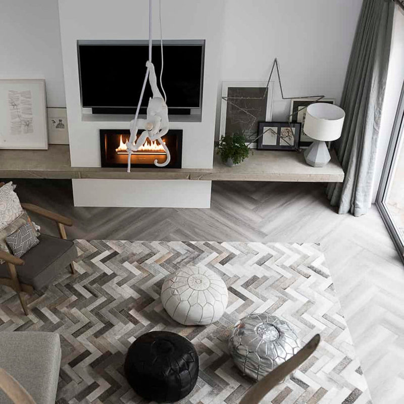 Art Hide Cowhide Area Rug in Gray, Rectangle 10' x 14'