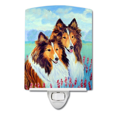 Sable Shelties Double Trouble Ceramic Night Light