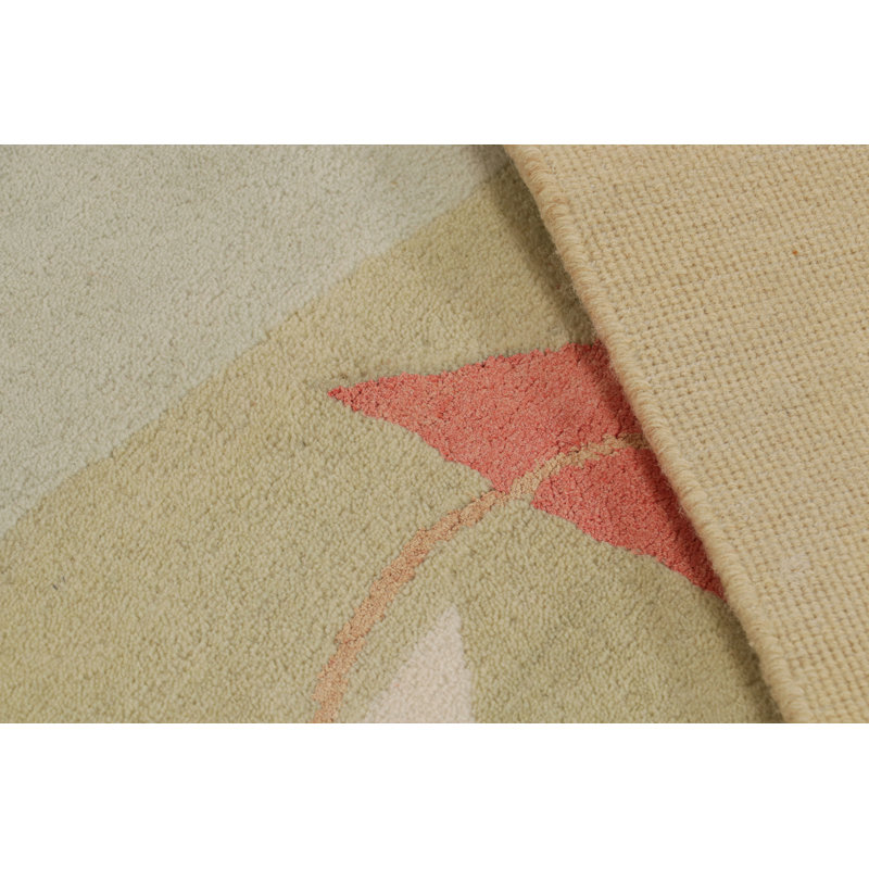 Hand Knotted Geometric Area Rug, Rectangle 6' x 9'