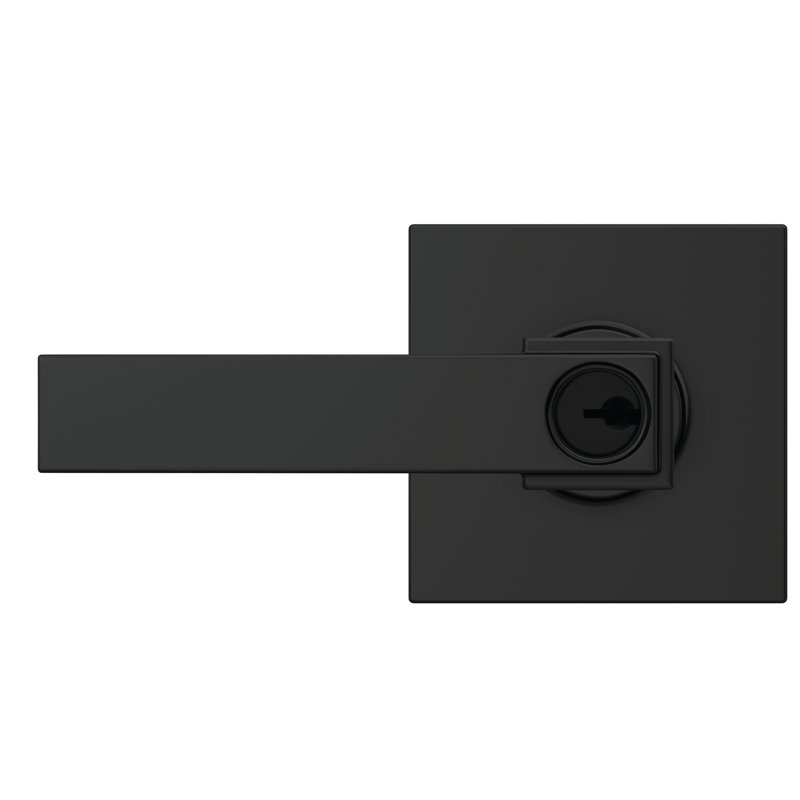 Northbrook Lever with Collins Trim Keyed Entry Lock, Matte Black