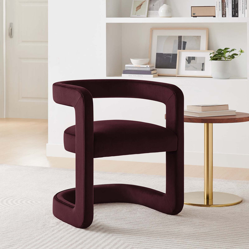 Modway Winslow 23.4'' W Velvet Armchair, Mulberry Velvet