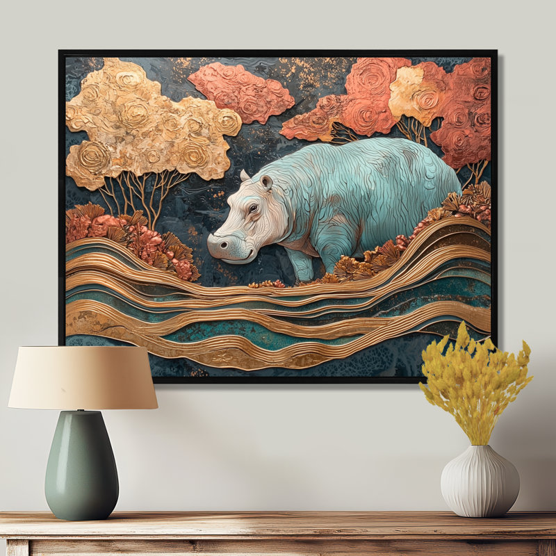 Gutirrez - Animals Wall Art, H 34 po x l 44 po, Picture Frame Print, Noir