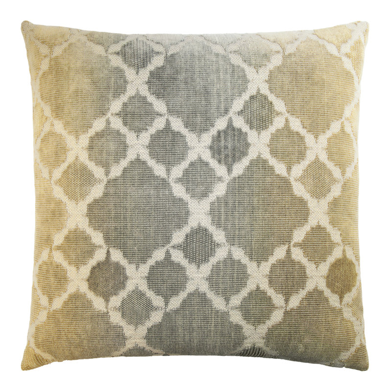 Trellis Square Woven Jacquard Pillow, 22"H x 22"W, Maize