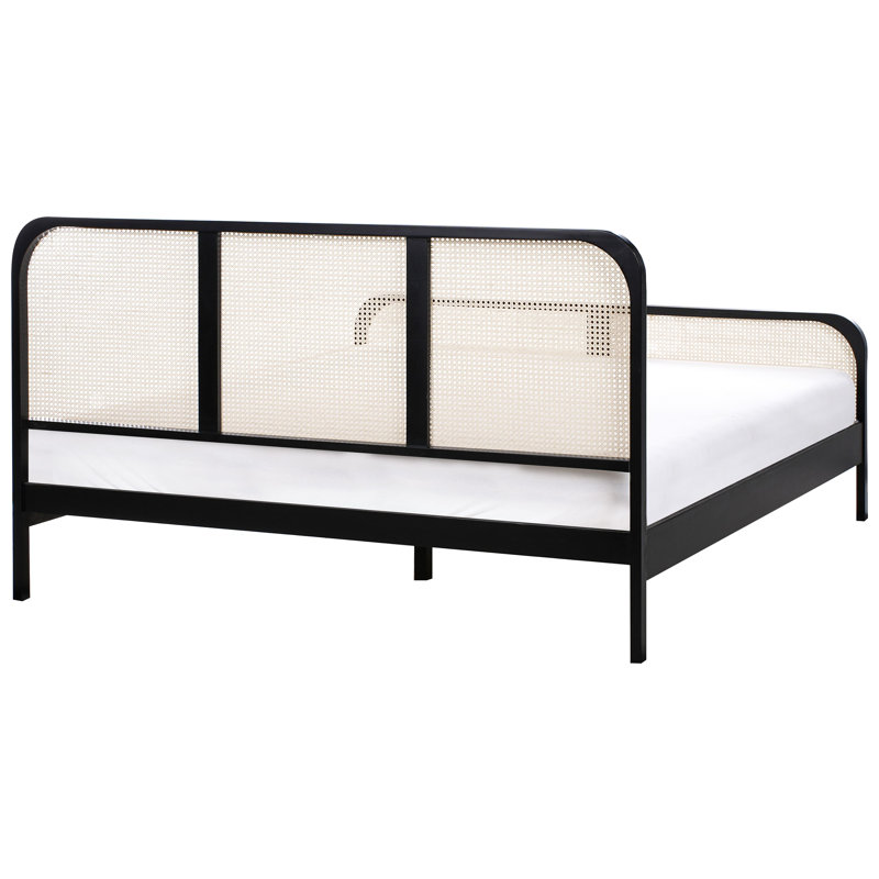 Bed Pine Wood GONFARON, European Super King (180 x 200 cm), Black