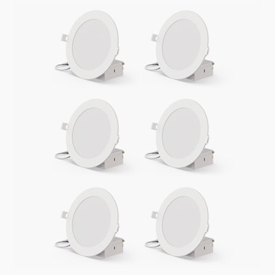 6" Canless Recessed LED, 12W, 5CCT Selectable, 0-10V Dimmable, 120-277V