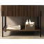 36'' Freestanding Bathroom Storage Cabinet, Dark Walnut Hue, Black Sintered Stone Top Plate, One Drawer With Finger Joint, High - Performance Particle Board, Stainless Steel Legs For Space, Drainage