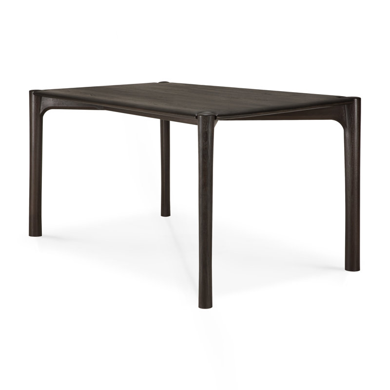 PI Solid Oak Dining Table, 30"H x 55.5"L x 31.5"W, Teak Dark Brown