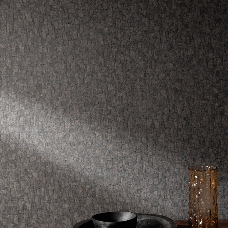 Surfaces Collection Bark Texture Wallpaper Roll, Black
