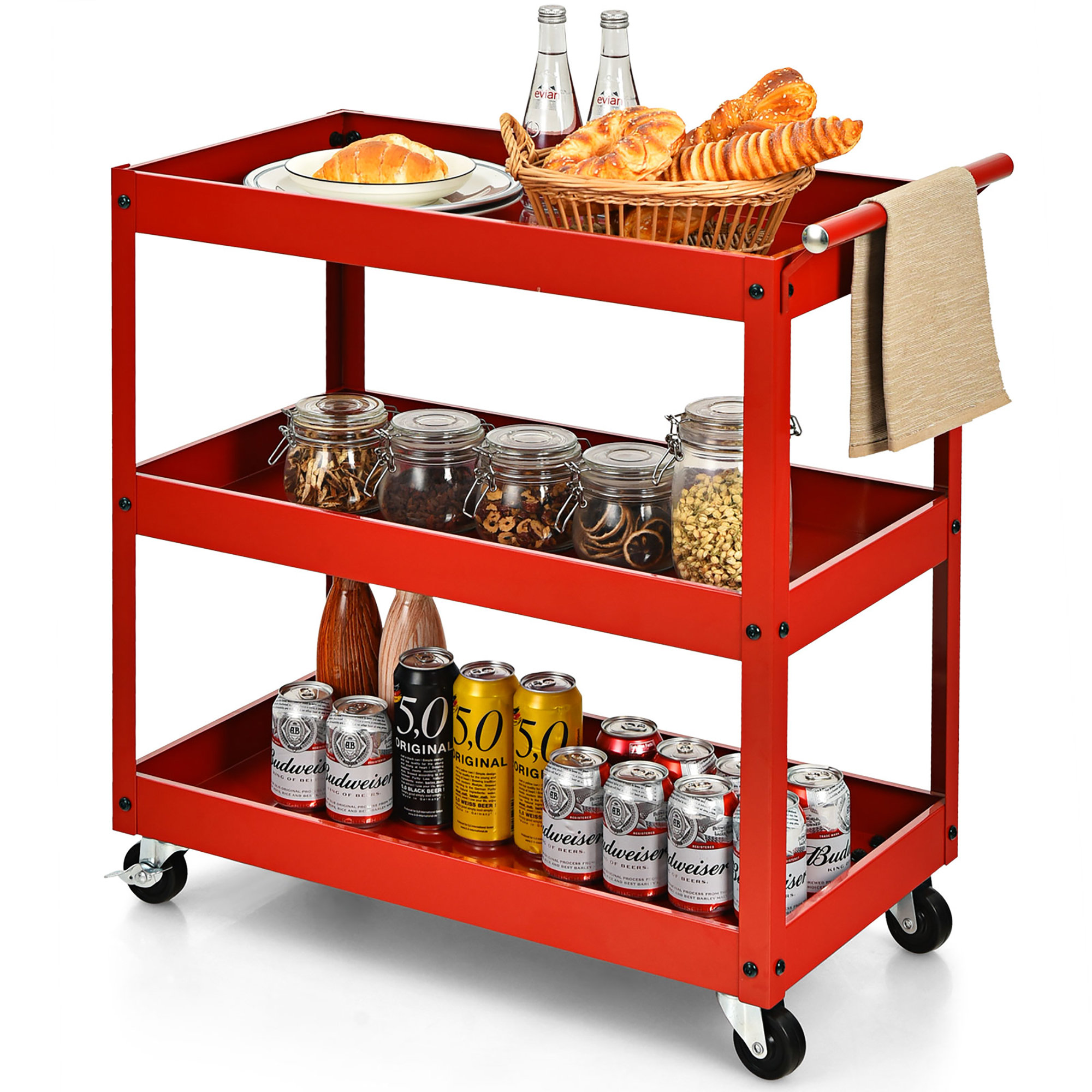 Costway Metal Utility Cart Reviews Wayfair costway-metal-utility-cart-reviews-wayfair
