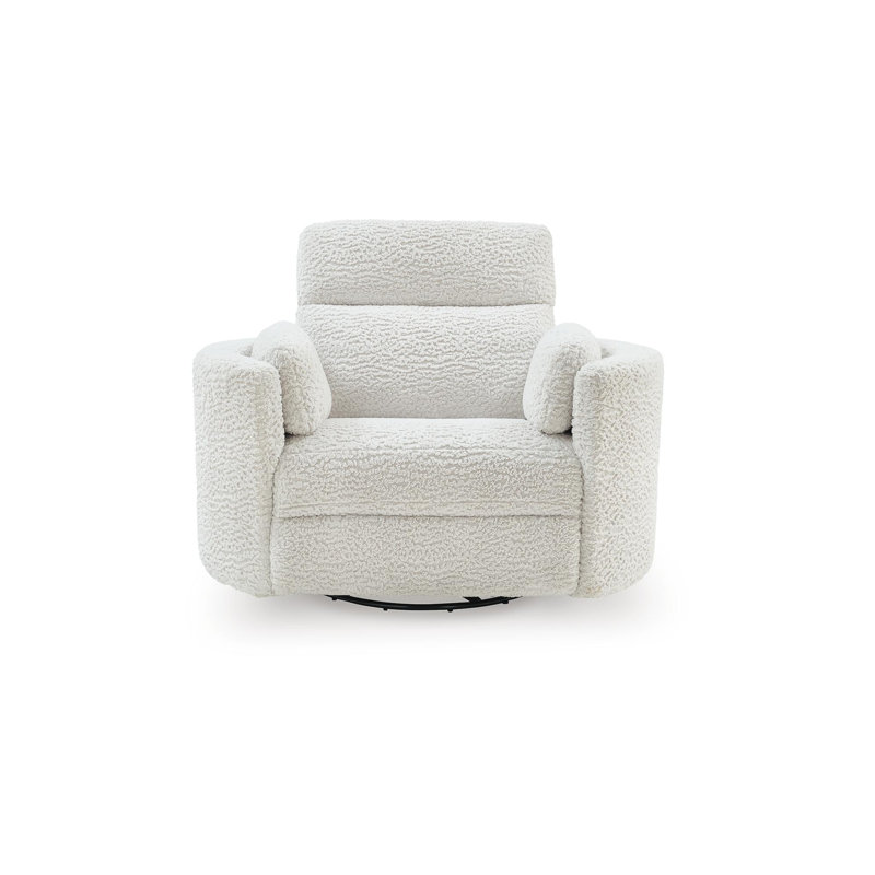 Fauteuil inclinable électrique pivotant Raemondi, White Polyester