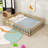 Queen Wood Floor Bed With Fence-499860945