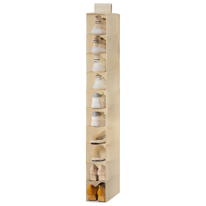 10 Pair Overdoor Shoe Organiser, Oak
