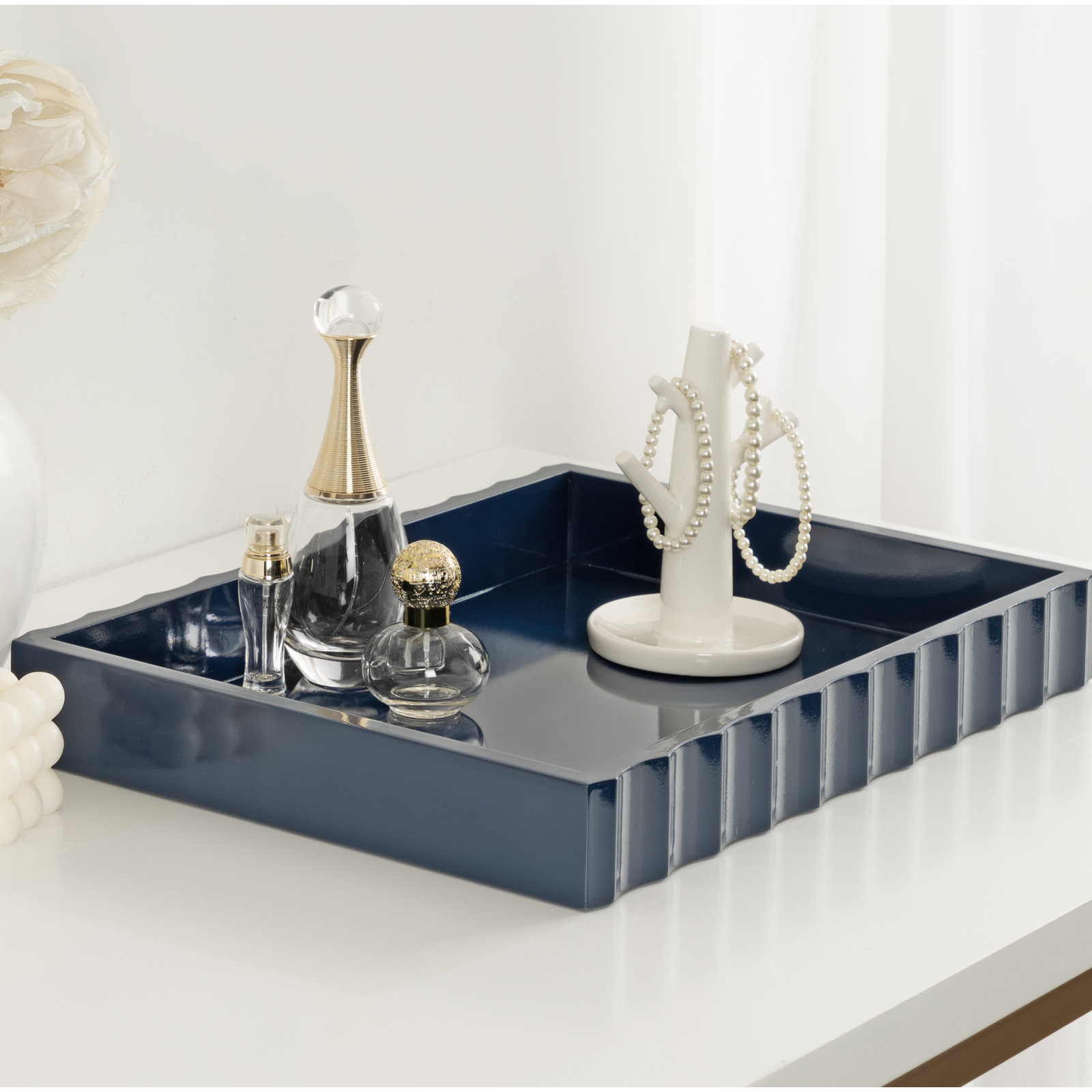 Cardella Decorative Tray, Navy
