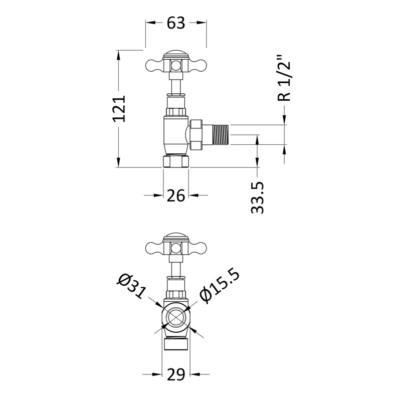 Cross Head Radiator Valve