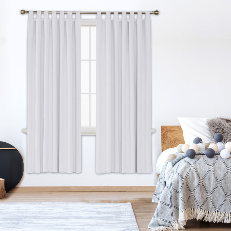 Blackout Curtain Pair, Greyish White, 140 W x 175 D cm
