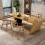 Bureau 1 tiroir Burlywood + bois massif noir rectangulaire + fer-912495042