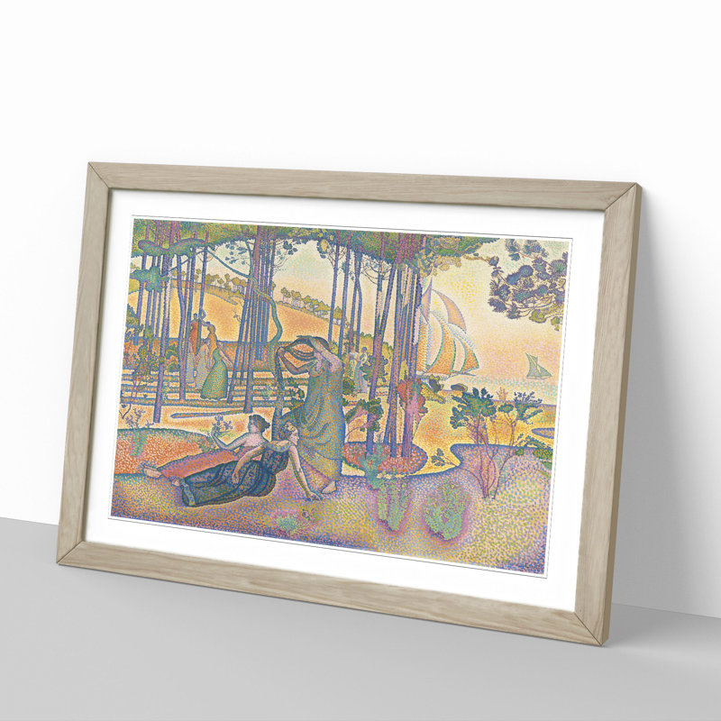 The Evening Air by Henri-Edmond Cross - Picture Frame Painting, 36cm H x 48cm W x 2cm D, Oak
