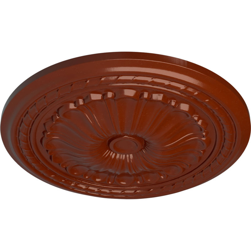 Endurathane Granada Ceiling Medallion, 19"OD x 1 1/2"P (Fits Canopies up to 7 1/8"), Hand-Painted Warm Silver Finish